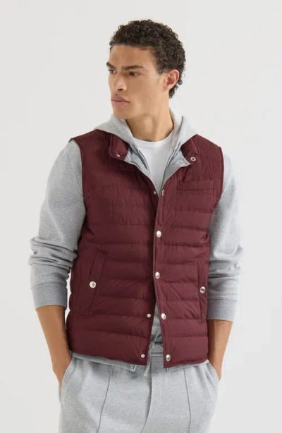 Brunello Cucinelli Lightweight Techno Fabric Down Vest In Multi
