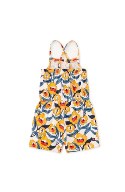 Tea Collection Smocked Strappy Romper In Multi