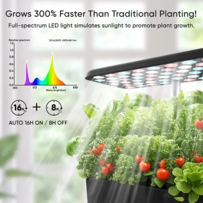 Sonicgrace Indoor Hydroponic Growing System In Black