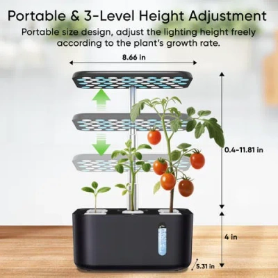 Sonicgrace Indoor Hydroponic Growing System In Black