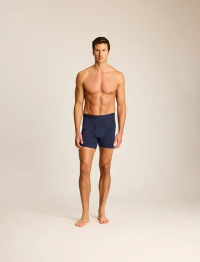 Commando Essential Modal Relaxed Boxer Brief With Fly In Blue