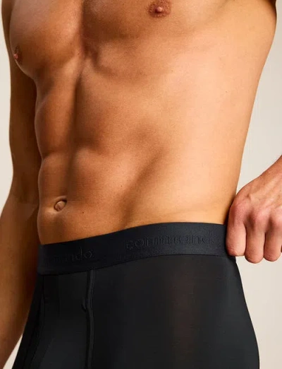 Commando Essential Modal Relaxed Boxer Brief With Fly 3-pack In Black