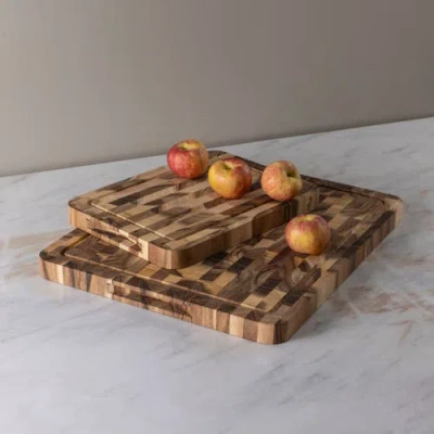 Be Home End Grain Rectangular Cutting Board In Brown