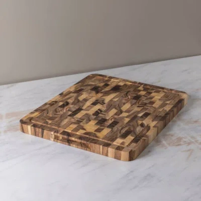 Be Home End Grain Rectangular Cutting Board In Brown