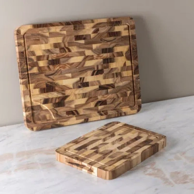 Be Home End Grain Rectangular Cutting Board In Brown