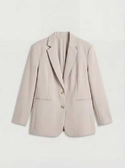 Warehouse Oversized Single Breasted Blazer In Neutral