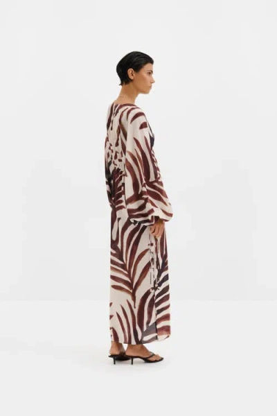 Malina Joseline Sheer Drawstring Maxi Kaftan In Multi