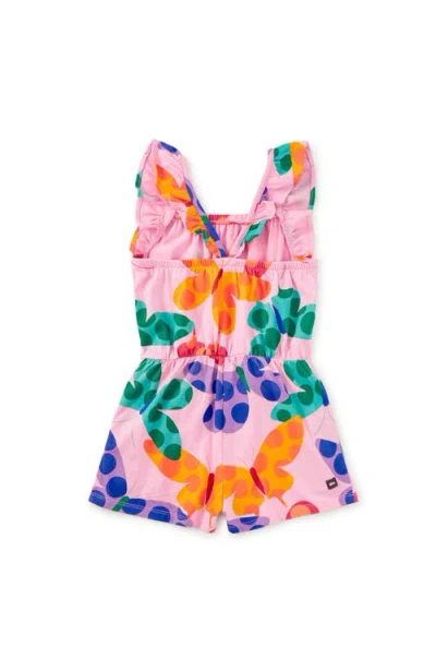 Tea Collection Ruffle Strap Romper In Pink