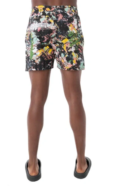 Dai Moda Frenzy Print Pull On Shorts In Multi