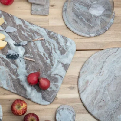Be Home Waterfall Oversized Round Board In Gray