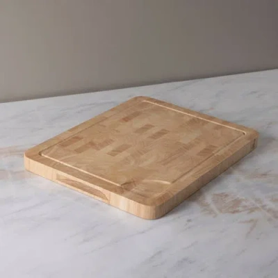 Be Home Rubberwood End Grain Rectangular Cutting Board,