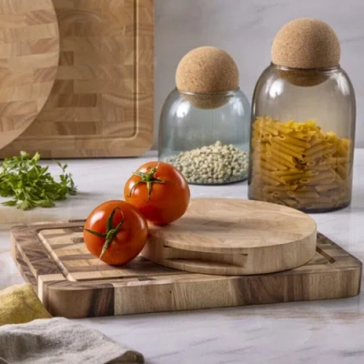 Be Home Rubberwood End Grain Rectangular Cutting Board,