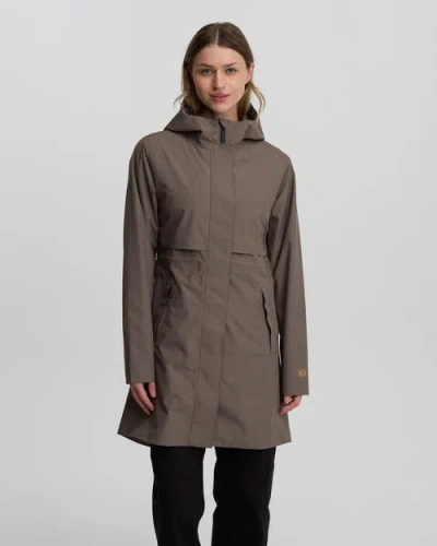 Tentree Nimbus Long Rain Jacket In Brown
