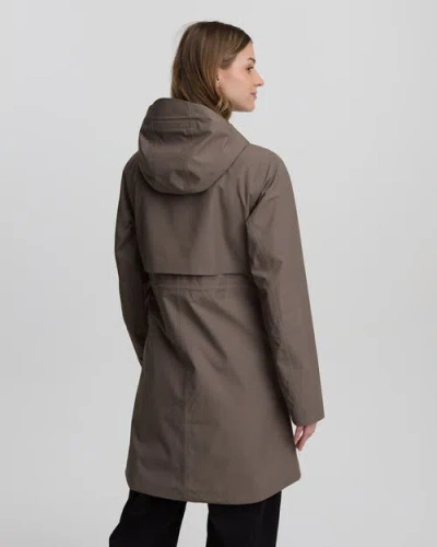 Tentree Nimbus Long Rain Jacket In Brown