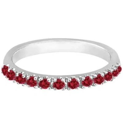 Allurez Ruby Stackable Ring Guard Band 14k In Red