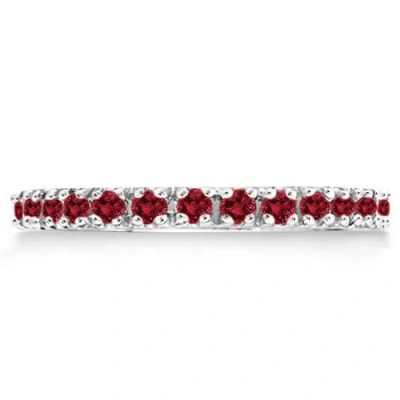 Allurez Ruby Stackable Ring Guard Band 14k In Red