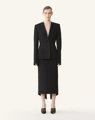 Lanvin Silk And Viscose Open-back Jacket In Multi