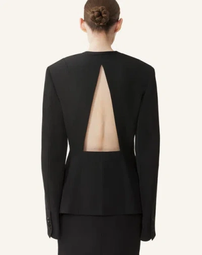 Lanvin Silk And Viscose Open-back Jacket In Multi