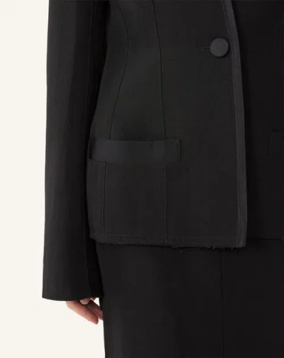 Lanvin Silk And Viscose Open-back Jacket In Multi