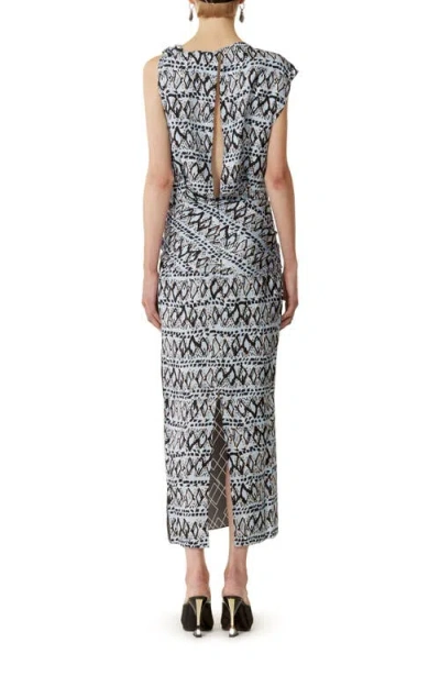 Lanvin Printed Silk Patchwork Dress In Multi