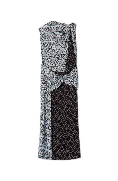 Lanvin Printed Silk Patchwork Dress In Multi