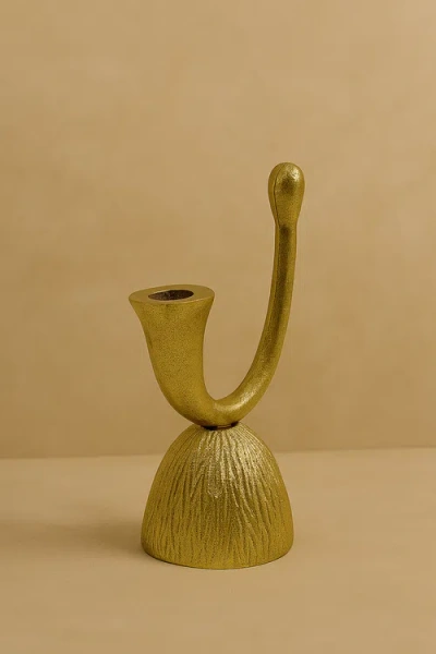 Raiz Studio Loop Candle Holder In Gold