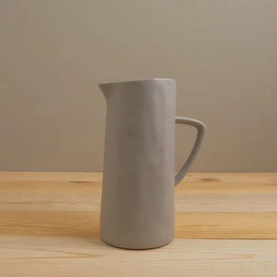 Be Home Tam Stoneware Pitcher In Silver