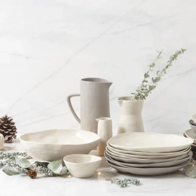 Be Home Tam Stoneware Pitcher In Silver