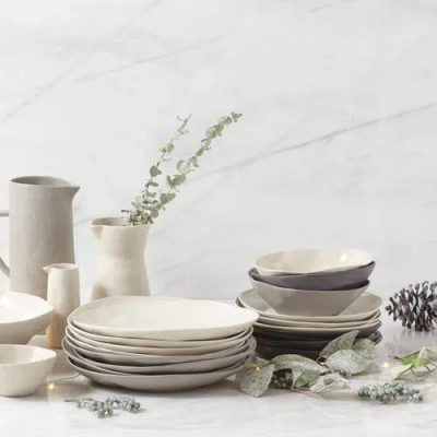 Be Home Tam Stoneware Dinner Plate In Silver