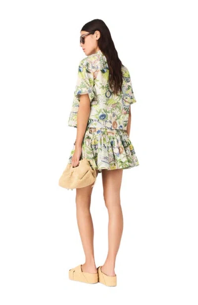 Maje Patterned Cropped Shirt In Multi
