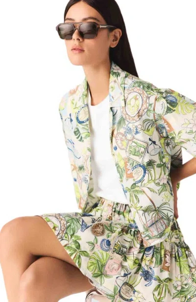 Maje Patterned Cropped Shirt In Multi