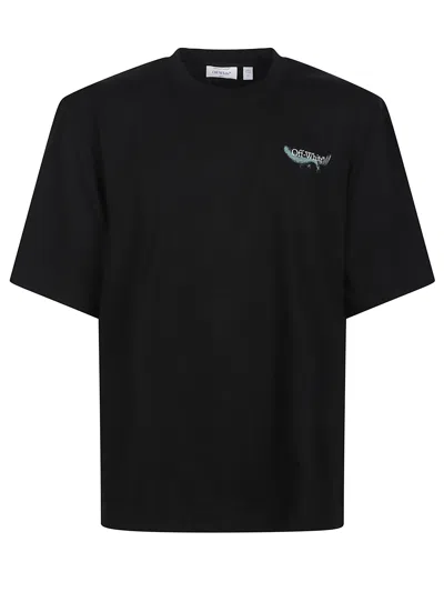 Off-white Logo Graphic Crew Neck Short Sleeve T-shirt In Black