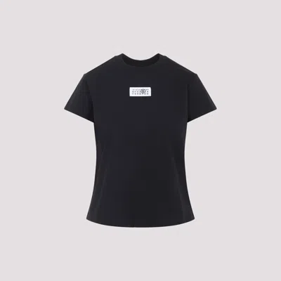 Mm6 Maison Margiela Patch Cotton T-shirt In Black