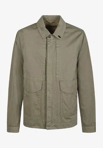 Massimo Osti Studio Button Flap-pocket Overshirt In Green