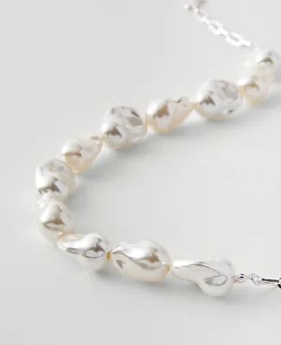 Ann Taylor Pearlized Statement Necklace In White