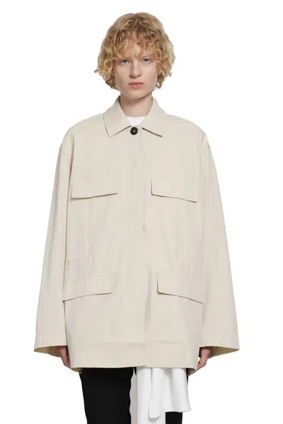 Totême Collared Drawstring Jacket In Neutral