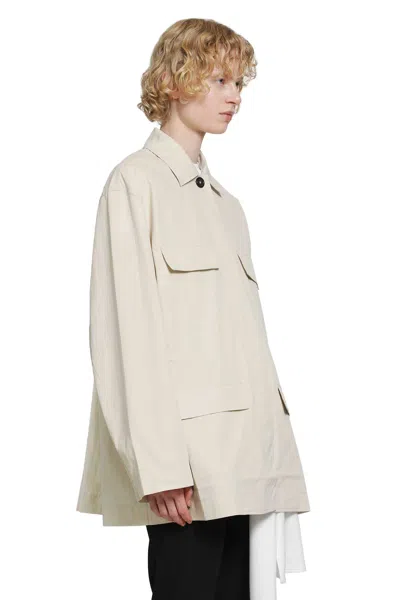 Totême Collared Drawstring Jacket In Neutral