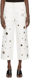 KENZO White Eyelet Jeans