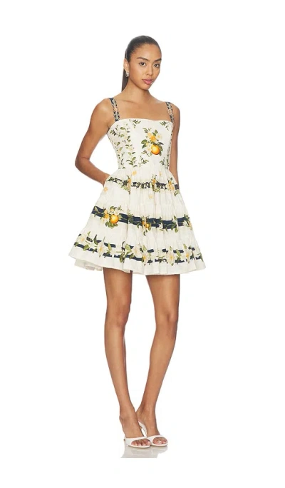 Agua By Agua Bendita Lima Valle Floral-print Tiered Mini Dress In Multi