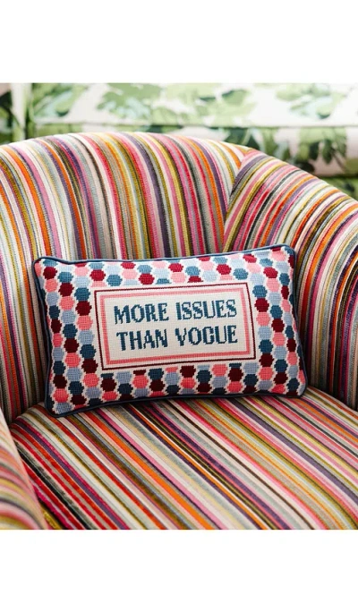 Furbish Studio More Issues Needlepoint Pillow