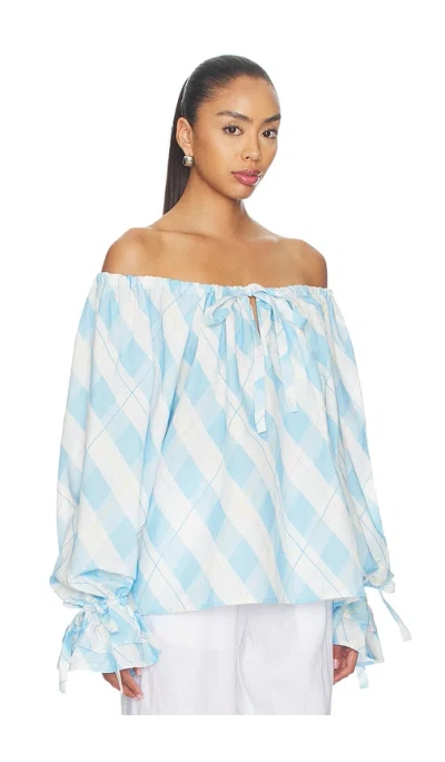 Sleeper Cha-cha Lounge Blouse In Blue