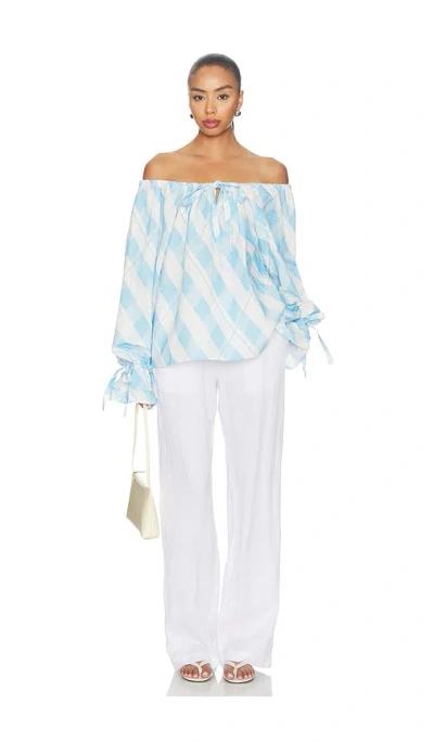Sleeper Cha-cha Lounge Blouse In Blue
