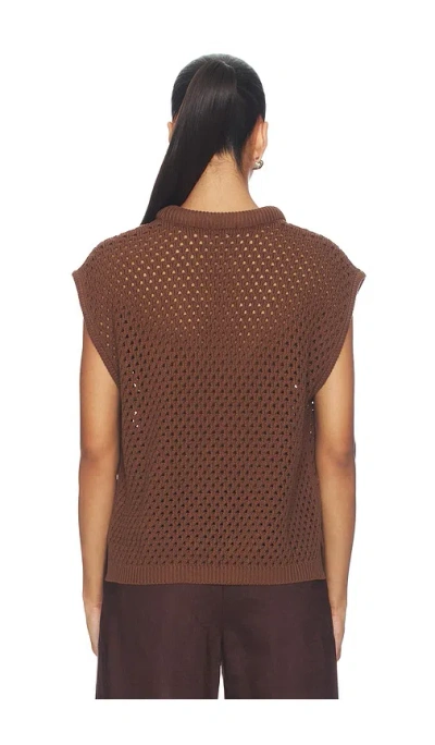 Pistola Beck Slouchy Open Knit Sweater Java In Brown