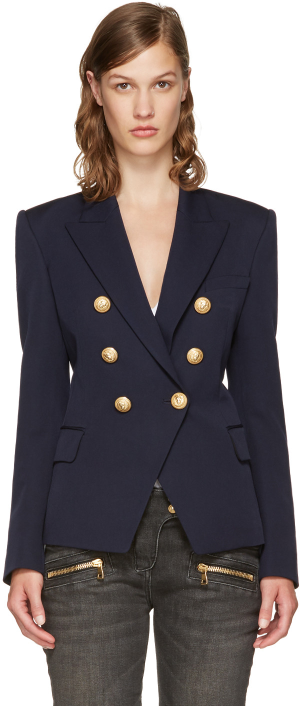 navy balmain blazer