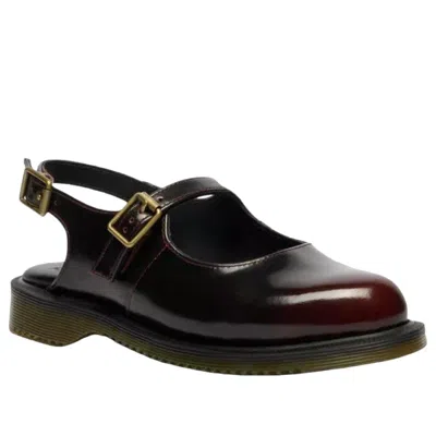 Dr. Martens Madaline Mary Jane Rub Off Leder Sling Back Schuhe In Burgundy