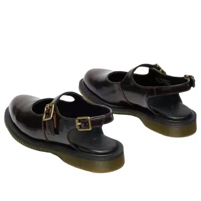 Dr. Martens Madaline Mary Jane Rub Off Leder Sling Back Schuhe In Burgundy