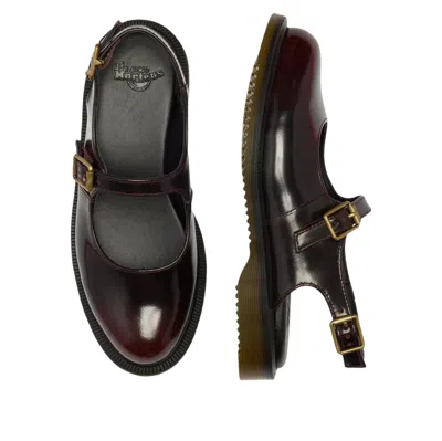 Dr. Martens Madaline Mary Jane Rub Off Leder Sling Back Schuhe In Burgundy