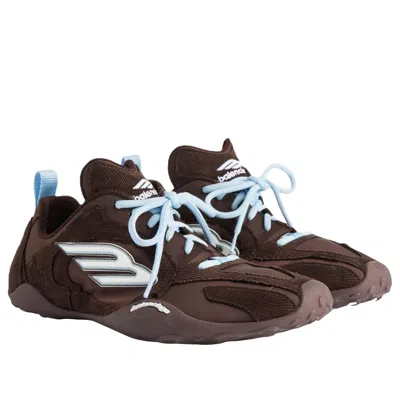 Balenciaga Women Brown Canvas And Corduroy Monday Ultra Sneakers In Brown
