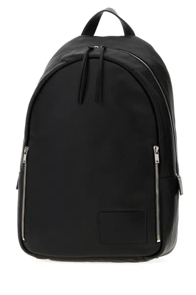Jil Sander Black Leather Backpack In White