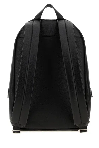 Jil Sander Black Leather Backpack In White
